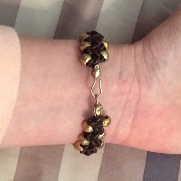 Women or Men bracelet in dark chocolate leather - Picture 2 of 3